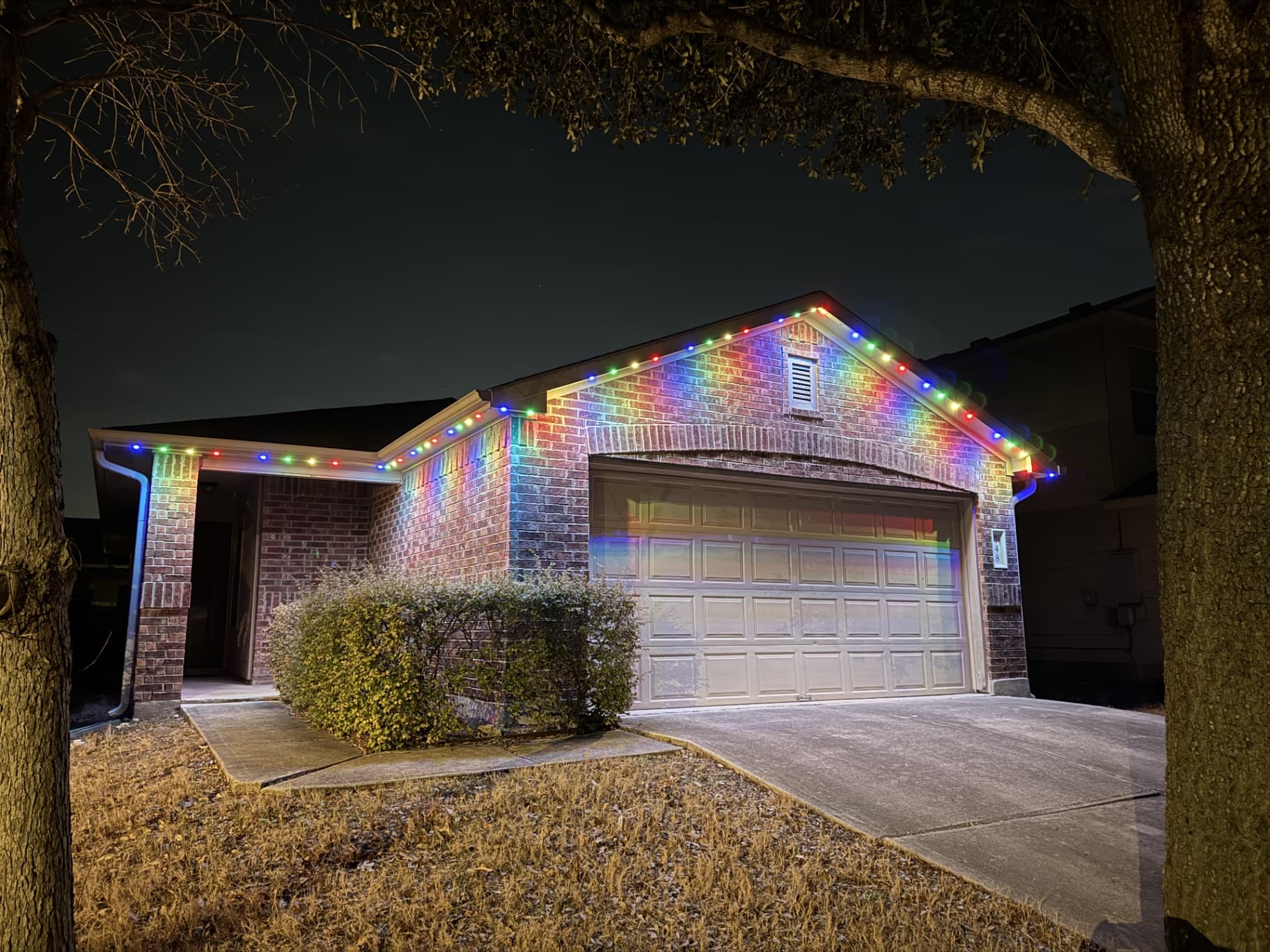 Winter Olympics colorful lighting display